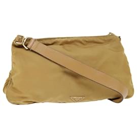 Prada-PRADA Shoulder Bag Nylon Leather Yellow Auth 50392-Yellow