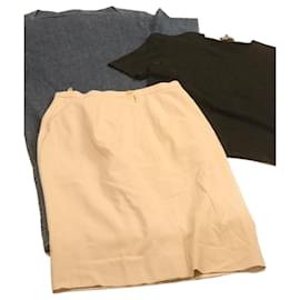 Céline-CELINE Skirt Dress Short-Sleeved T-Shirt 3Set Auth ar6278-Black