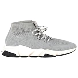 Balenciaga-Balenciaga Speed 2 Lace Up Sneakers in Grey Polystyrene-Grey