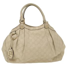 Gucci-GUCCI GG Canvas Guccissima Hand Bag Beige 211944 auth 51009-Brown
