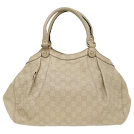 Gucci-GUCCI GG Canvas Guccissima Hand Bag Beige 211944 auth 51009-Brown