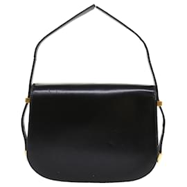 Gucci-GUCCI Shoulder Bag Leather Black Auth im445-Black