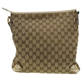 Gucci-GUCCI GG Canvas Shoulder Bag Beige 131326 Auth ar9404-Brown