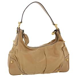 Gucci-GUCCI Shoulder Bag Leather Beige 211966 Auth ar8735-Brown