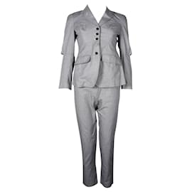 Autre Marque-Grey Suit Set with Cut Detail Sleeve-Grey