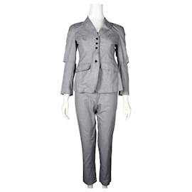 Autre Marque-Grey Suit Set with Cut Detail Sleeve-Grey