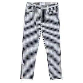 Autre Marque-Blue & White Striped Stretch Jeans-Blue