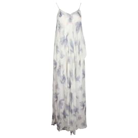 Autre Marque-cream, Blue & Red Silk Floaty Maxi Dress-Other