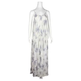 Autre Marque-cream, Blue & Red Silk Floaty Maxi Dress-Other