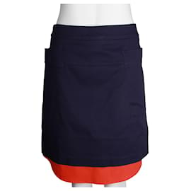 Autre Marque-Navy Blue and Red Skirt-Blue,Navy blue