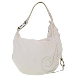 Fendi-FENDI Shoulder Bag Leather White Auth am4051-White