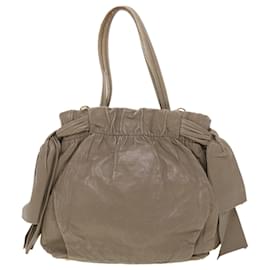 Prada-PRADA Hand Bag Leather 2way Gray Auth am4052-Grey