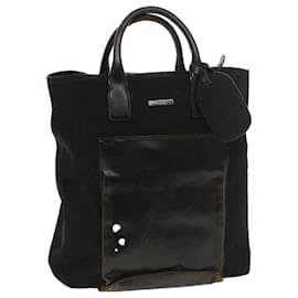 Gucci-GUCCI Hand Bag Nylon Black Auth 39346-Black