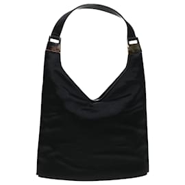 Gucci-GUCCI Shoulder Bag Canvas Black Auth bs5045-Black