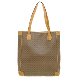 Gucci-GUCCI Micro GG Canvas Tote Bag PVC Leather Beige Auth ti1048-Brown