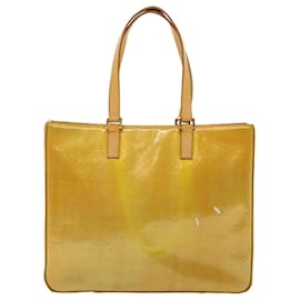 Louis Vuitton-LOUIS VUITTON Monogram Vernis Columbus Tote Bag Beige M91023 LV Auth 37038-Brown
