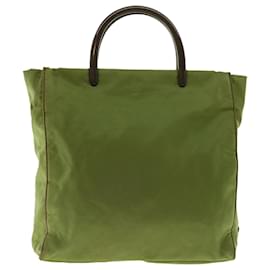 Prada-PRADA Hand Bag Nylon Khaki Auth 39752-Green