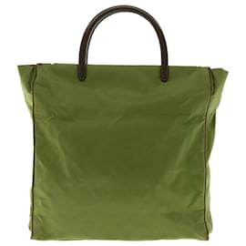 Prada-PRADA Hand Bag Nylon Khaki Auth 39752-Green