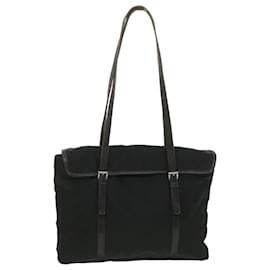 Prada-PRADA Shoulder Bag Nylon Black Auth bs4565-Black