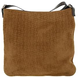 Céline-CELINE Macadam Canvas Shoulder Bag Suede PVC Leather 2Set Brown Auth bs6014-Brown