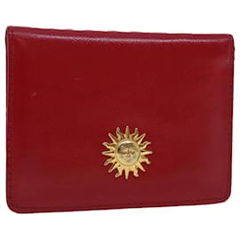 Versus Versace-Gianni Versace porte-cartes en cuir rouge Auth ac1965-Rouge