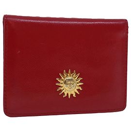 Versus Versace Gianni Versace Card Case Leather Red Auth ac1965 Red
