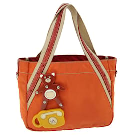 Prada-PRADA Hand Bag Nylon Orange Auth ac1296-Orange