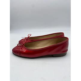 Chanel-CHANEL  Ballet flats T.eu 37 Patent leather-Red