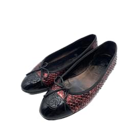 Chanel-CHANEL  Ballet flats T.eu 36.5 leather-Red
