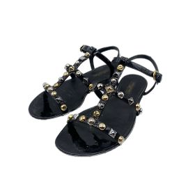 Sandália LOUIS VUITTON T.eu 37 Couro Preto