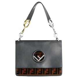 Fendi-Black Kan I F logo shoulder bag-Black