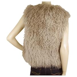 3.1 Phillip Lim-3.1 Phillip Lim Colete bege de pele de cordeiro Shearling Jaqueta sem mangas Gillet sz 4-Bege