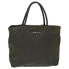 Prada-PRADA Hand Bag Nylon Khaki Auth 50558-Green