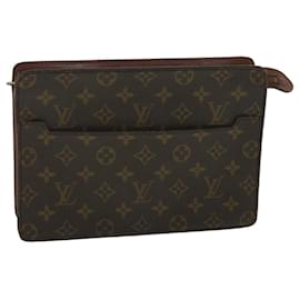 Louis Vuitton-LOUIS VUITTON Monogram Pochette Homme Clutch Bag M51795 LV Auth 38017-Brown