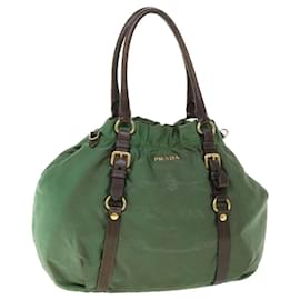 Prada-PRADA Shoulder Bag Nylon Green Auth 50780-Green