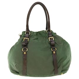 Prada-PRADA Shoulder Bag Nylon Green Auth 50780-Green