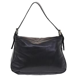 Fendi-FENDI Mamma Baguette Shoulder Bag Leather Black Auth yk8047-Black
