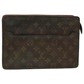 Louis Vuitton-LOUIS VUITTON Monogram Pochette Homme Clutch Bag M51795 LV Auth 39559-Brown