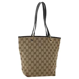 Gucci-GUCCI GG Canvas Hand Bag Beige 0021099 auth 50167-Brown
