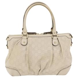 Gucci-GUCCI GG Canvas Sukey Hand Bag Cream 247902 auth 50168-White