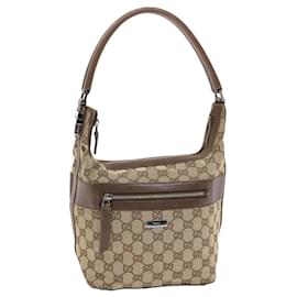 Gucci-GUCCI GG Canvas Shoulder Bag Beige 0014299 auth 50159-Brown