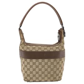 Gucci-GUCCI GG Canvas Shoulder Bag Beige 0014299 auth 50159-Brown
