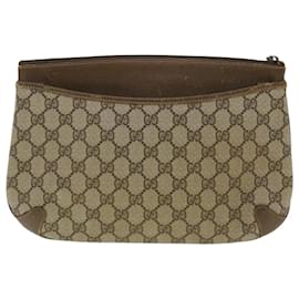 Gucci-GUCCI GG Canvas Shoulder Bag PVC Leather Beige 904.02.026 auth 40371-Brown