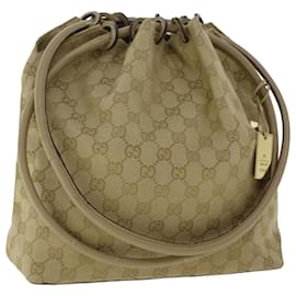 Gucci-GUCCI GG Canvas Shoulder Bag Beige Auth ep1301-Brown