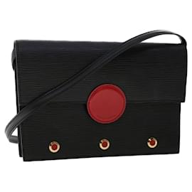 Louis Vuitton-LOUIS VUITTON Epi Hublot Bandolera Negro Rojo M52557 EP de autenticación de LV1267-Negro