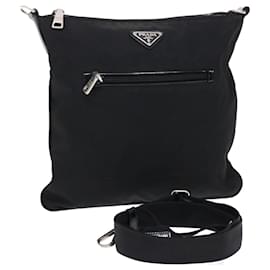 Prada-PRADA Shoulder Bag Nylon Black Auth ki3273-Black