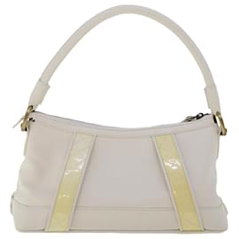 Burberry-BURBERRY Shoulder Bag Leather White Auth am4832-White