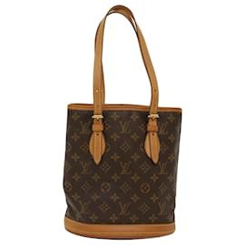 Louis Vuitton-LOUIS VUITTON Monogram Bucket PM Shoulder Bag M42238 LV Auth fm2580-Brown