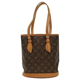 Louis Vuitton-LOUIS VUITTON Monogram Bucket PM Shoulder Bag M42238 LV Auth fm2580-Brown