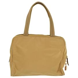 Prada-PRADA Hand Bag Nylon Brown Auth ac1463-Brown